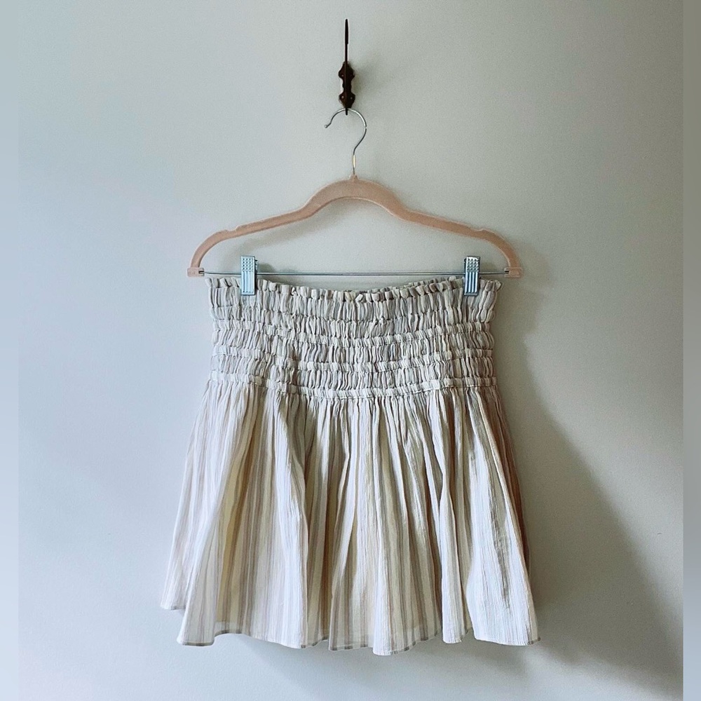 Madewell Smocked Pull-On Mini Skirt in Stripe